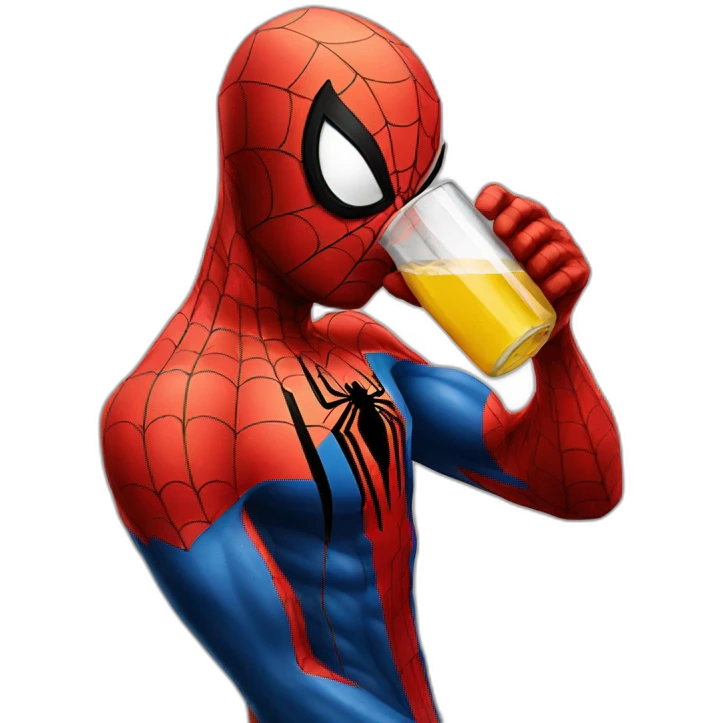 spiderman drinking emoji