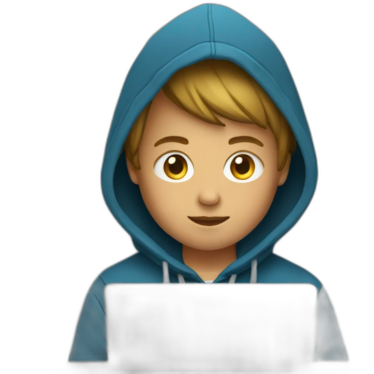 Hoodie laptop boy emoji