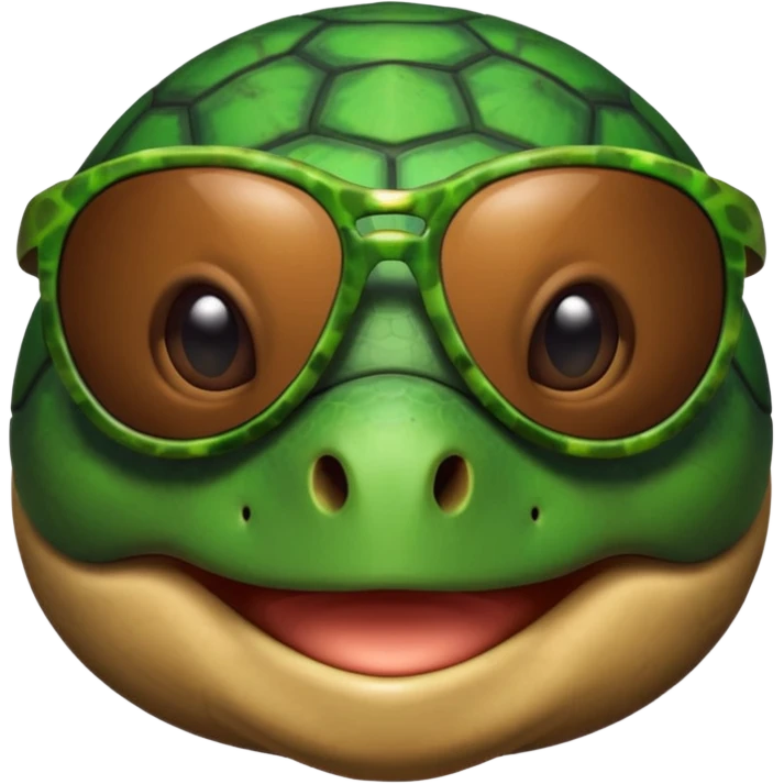 A turtle wearing sunglasses emoji