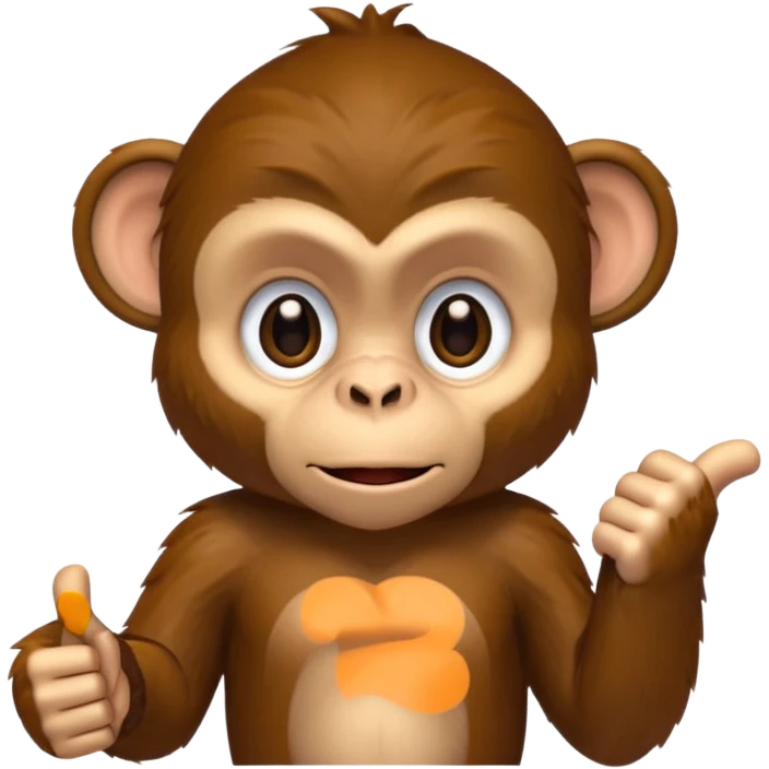 monkey with one thumbs down emoji