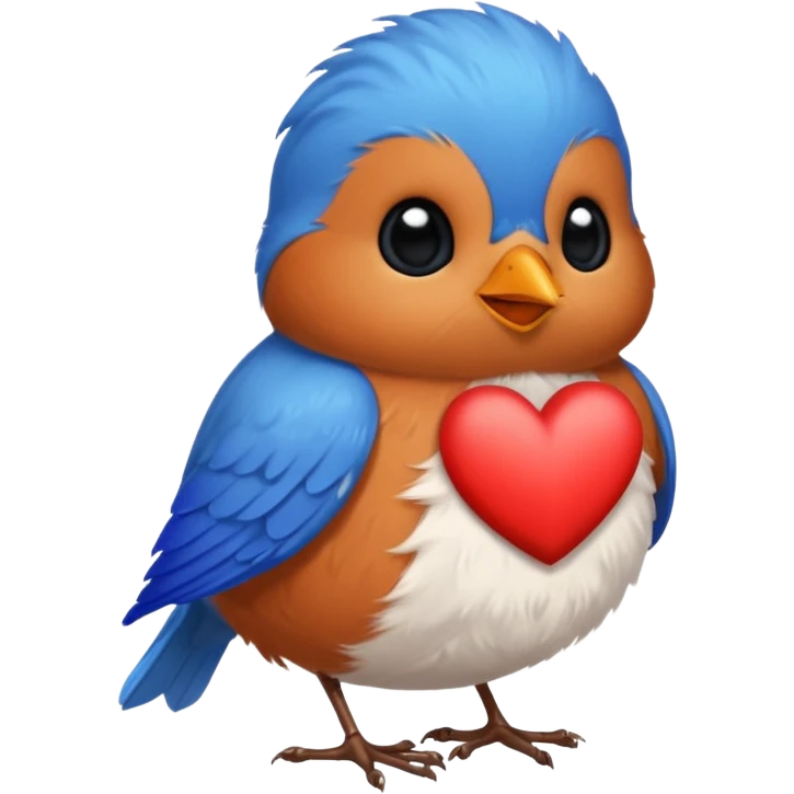 Little robin red blue black heart  emoji