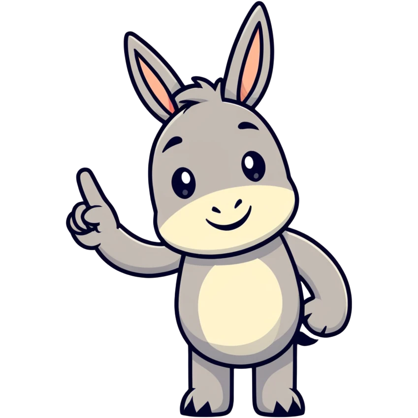 Donkey making the ok hand signal index finger to thumb emoji