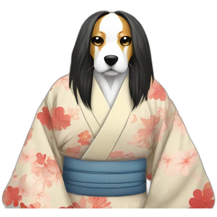 hot-guy-noh-dog-mask-longhair-japanese-kimono emoji