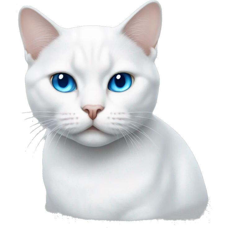 White cat with blue eyes gangster  emoji