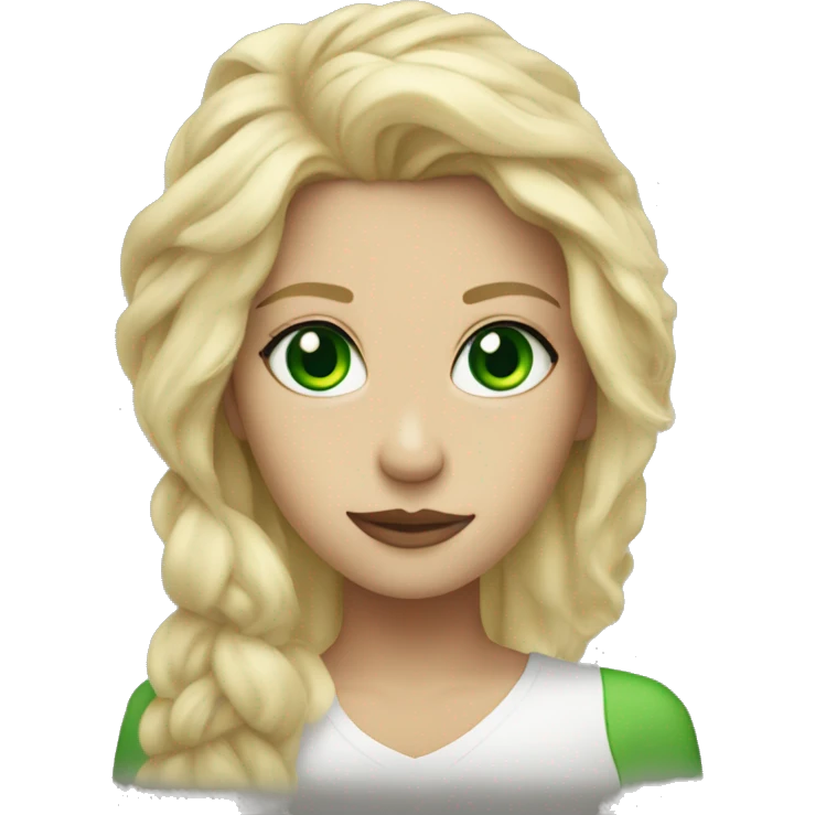 blondie, green eyes emoji
