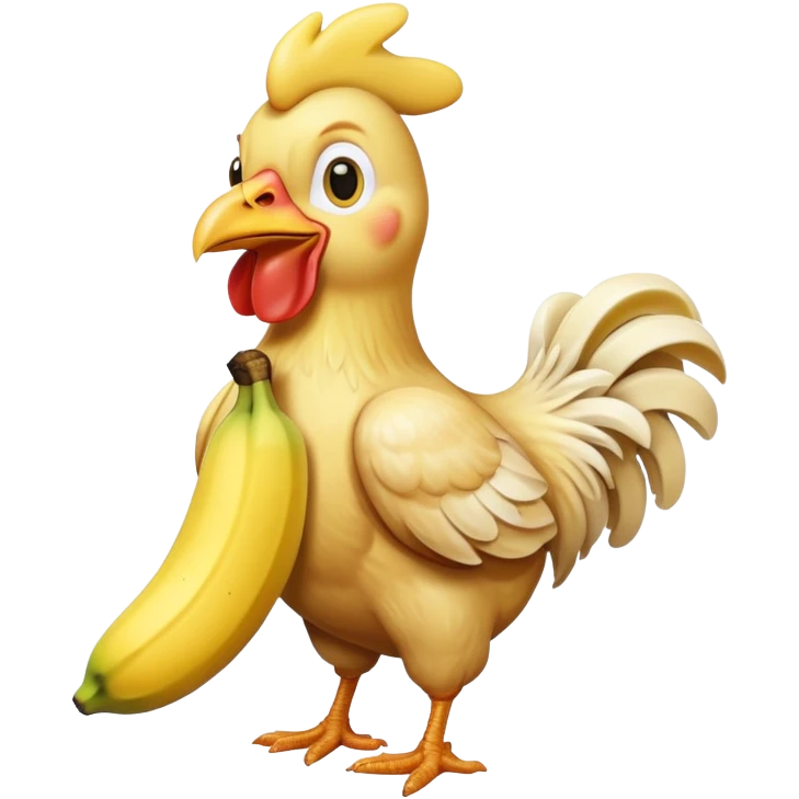 chicken with banana in hand emoji