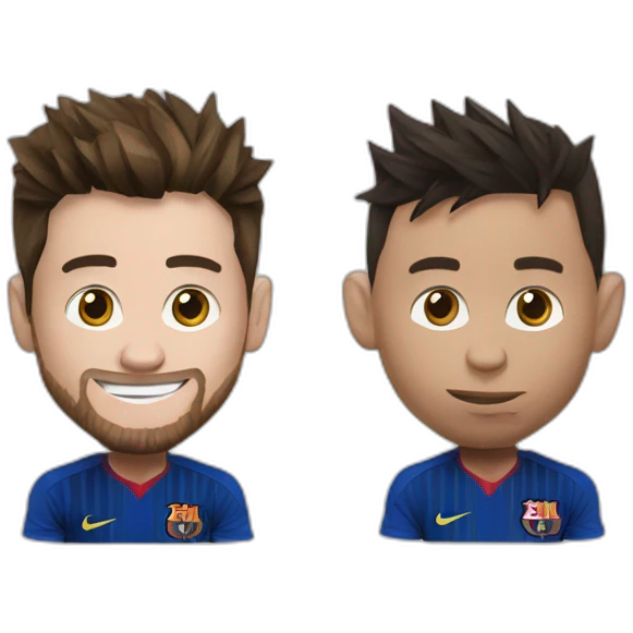 Messi avec Ronaldo qui mange papier emoji