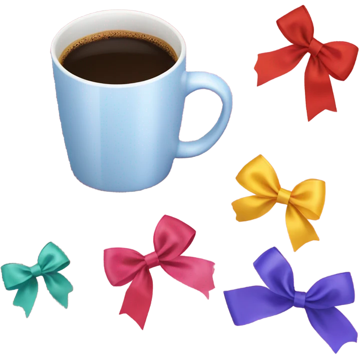 Coffee and bows emoji