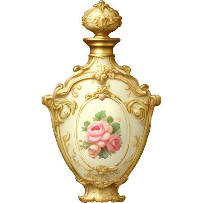 Vintage rococo perfume pale white emoji