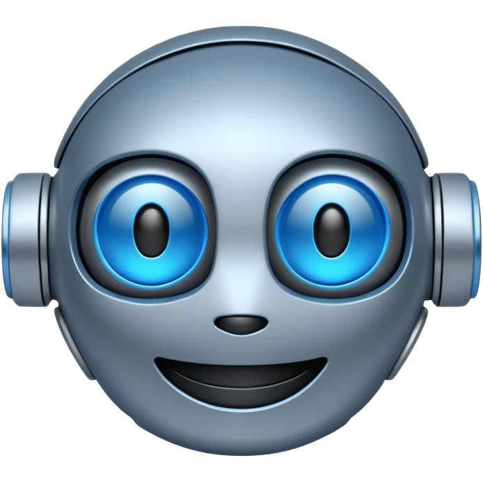 chat window with a smiling robot face emoji