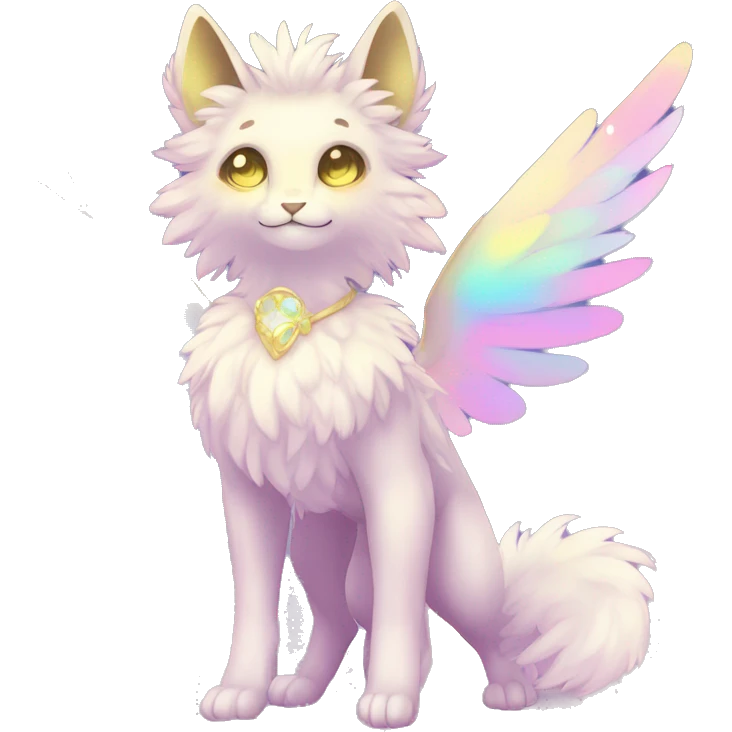 Shiny Sparkly Colorful Pastel Fluffy beautiful fantasy Kawaii Ethereal Anthro Sona Fakemon-animal Full Body emoji