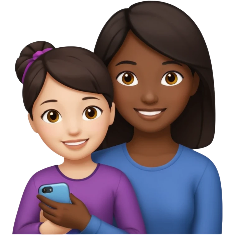 mads lady holds asian girl by the girl  emoji