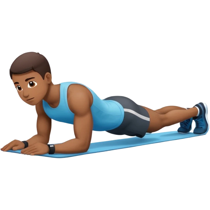 persona haciendo plancha gimnasio con los codos en el suelo emoji