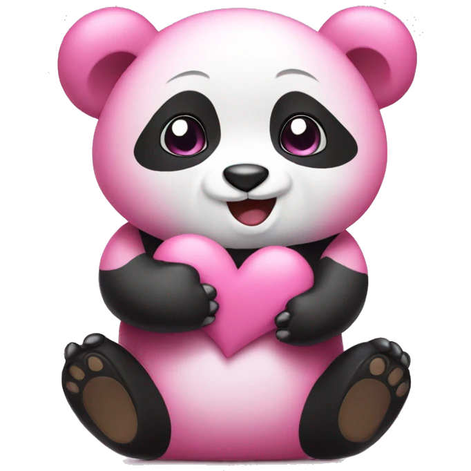pink panda sending hugs emoji