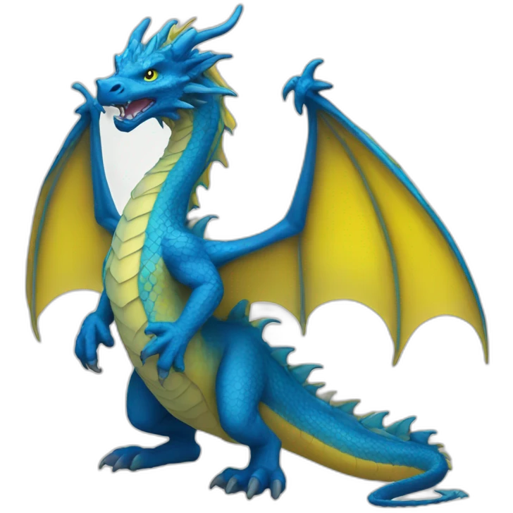 blue and yellow dragon emoji