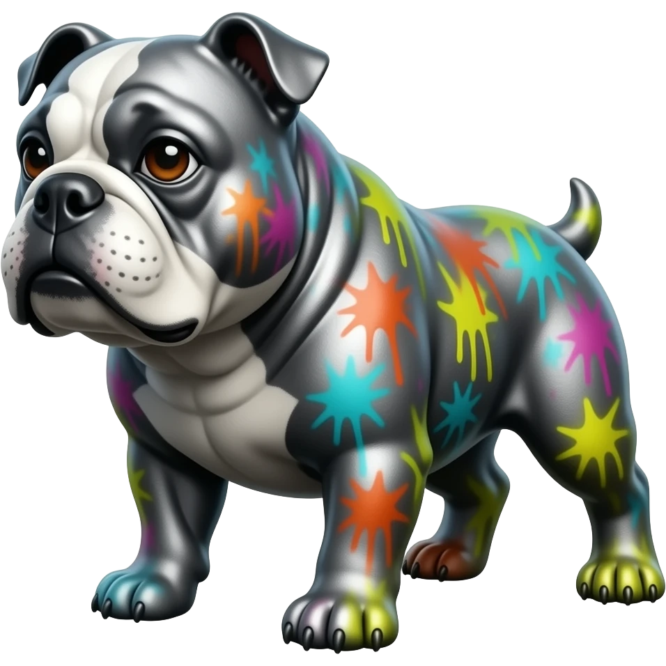 Железный болончик с распыленной краской emoji