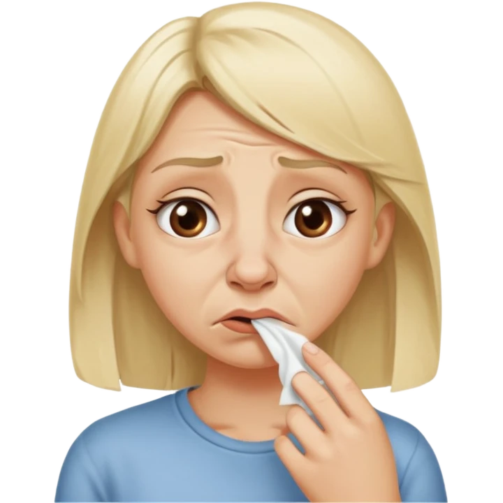 white blonde girl smells a bad odour  emoji