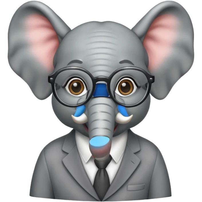 Elephant with glasses emoji