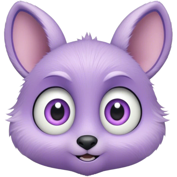 A creature with pastel purple fur and large pixar eyes and small ears emoji