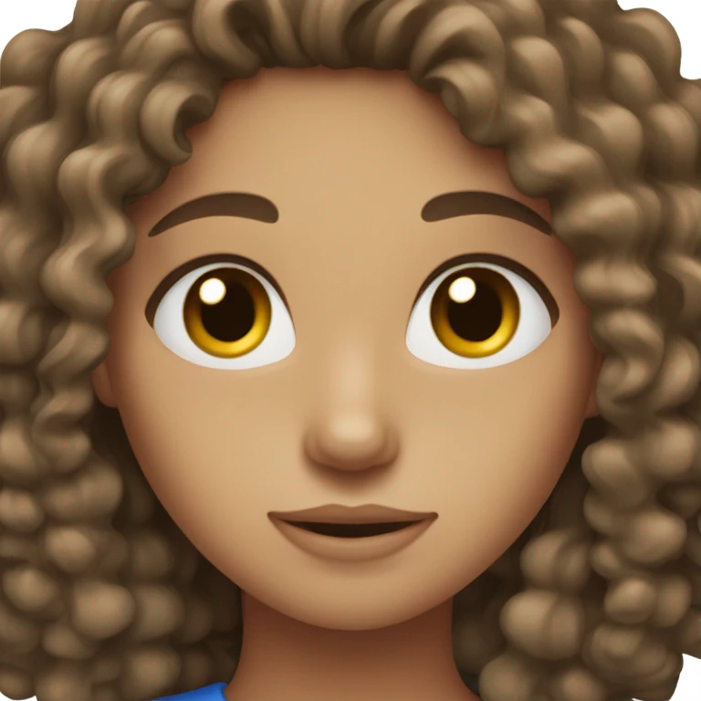 curly hair brunette blue eyes emoji