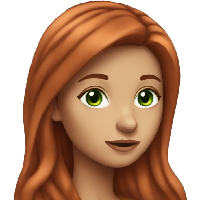 Pretty girl with green eyes and auburn hair emoji