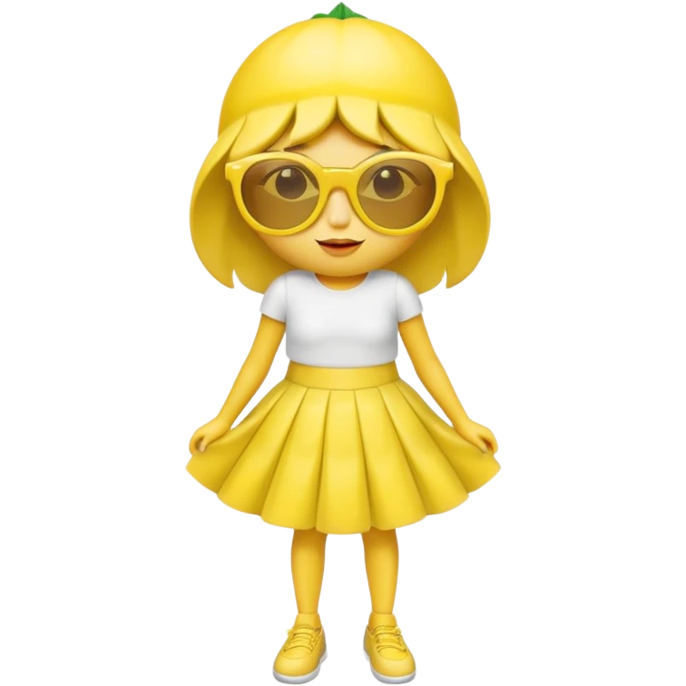 Lemon wearing lemon sunglasses and skirt emoji