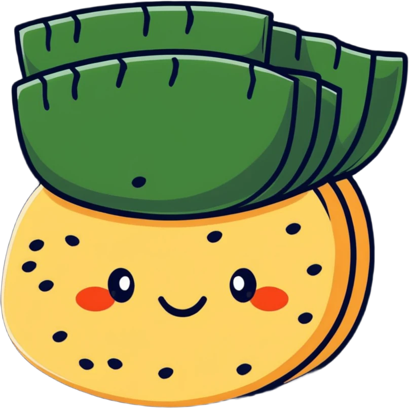 Traditional Japanese rice cracker with nori seaweed emoji