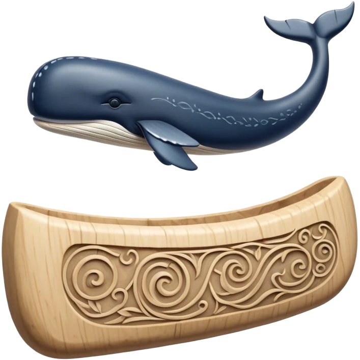 Scandinavian carving icon, whale bone with intricate Norse patterns, chisels and carving tools, minimalistic style, clean lines, transparent background. emoji