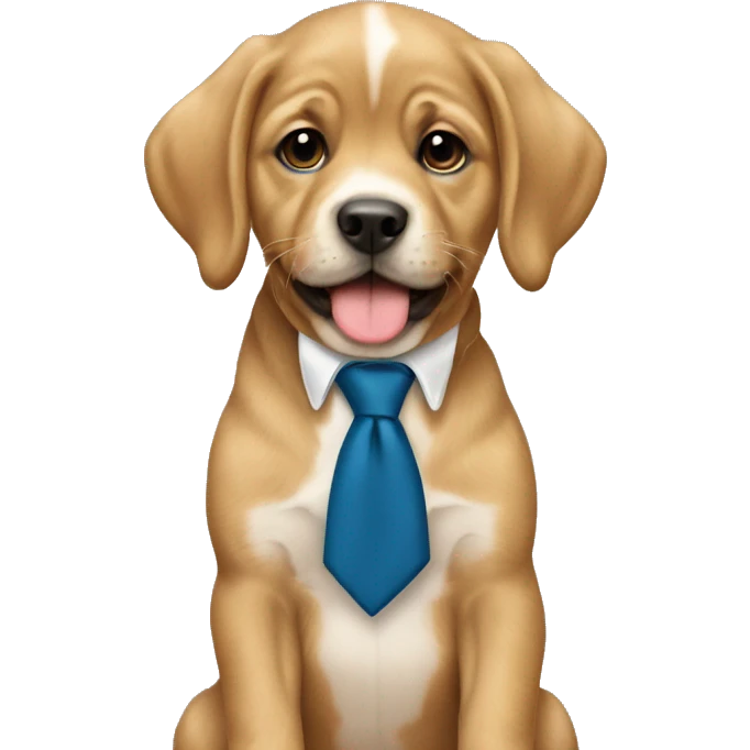 Puppy wit tie emoji