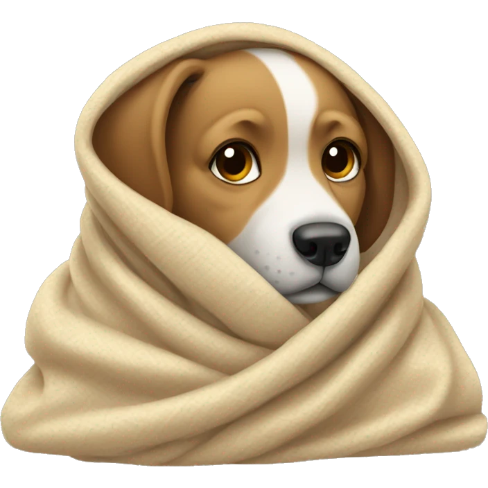 Dog wrapped in a blanket emoji