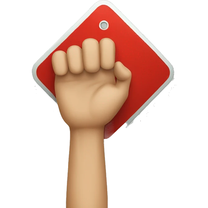 hand holding a stop sign emoji