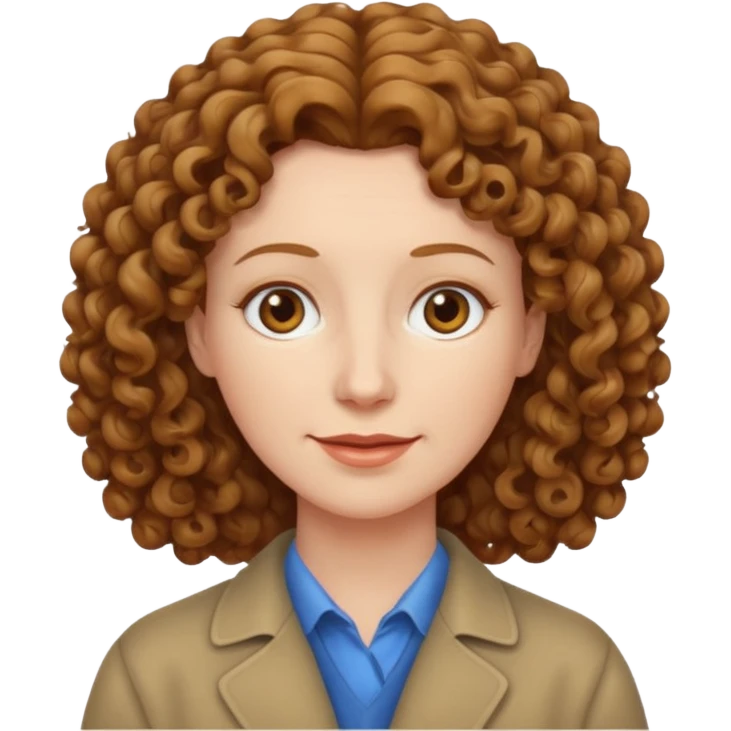 really long hair light brown curly pale skin middle age but really long hair emoji