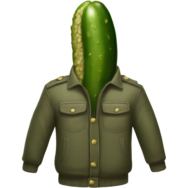 Pickle with a jacket on emoji