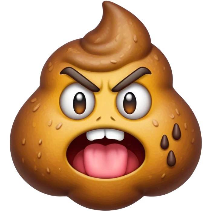 Poop emoji with mad face emoji