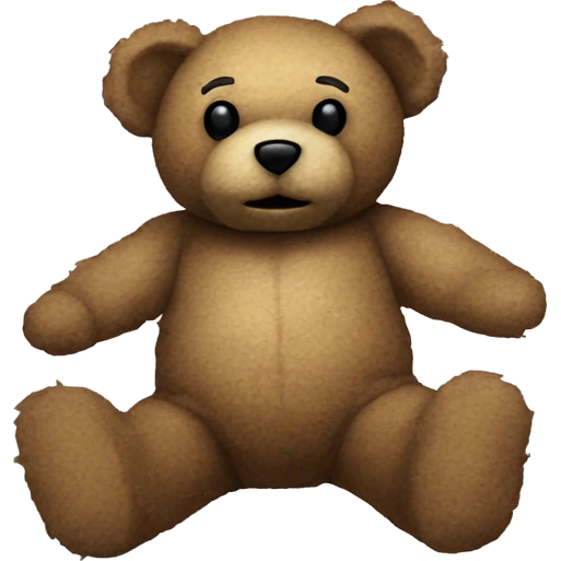 coquette aesthetic, old looking destroyed worn teddy bear emoji