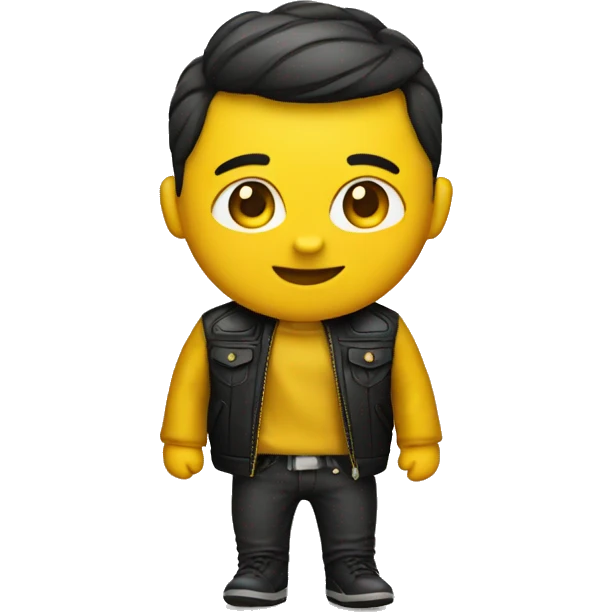 yellow emoji wearing leather jacket emoji