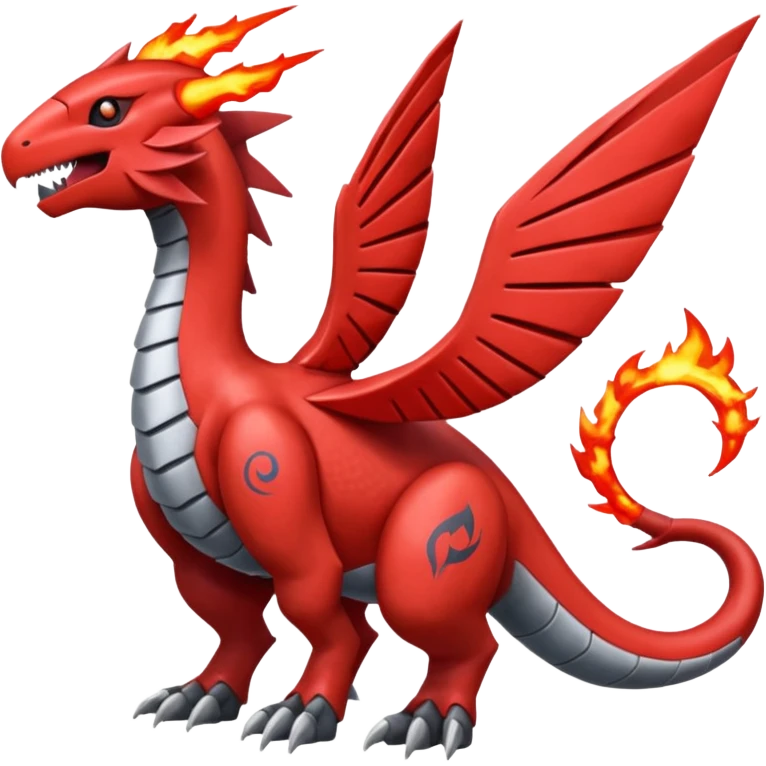 Skarmory-Salamence-Guilmon-Rhyperior-Herdier-fusion (full body) emoji