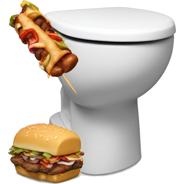 Skibidi toilet eating a kebab emoji