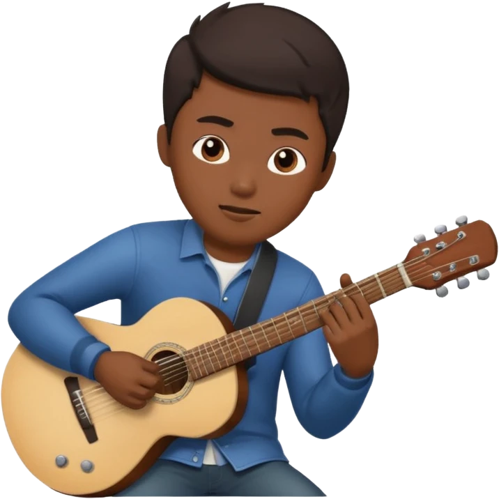 Asian guy playing guitar emoji
