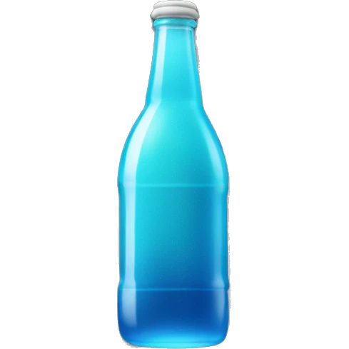 A bottle of glowing blue soda emoji