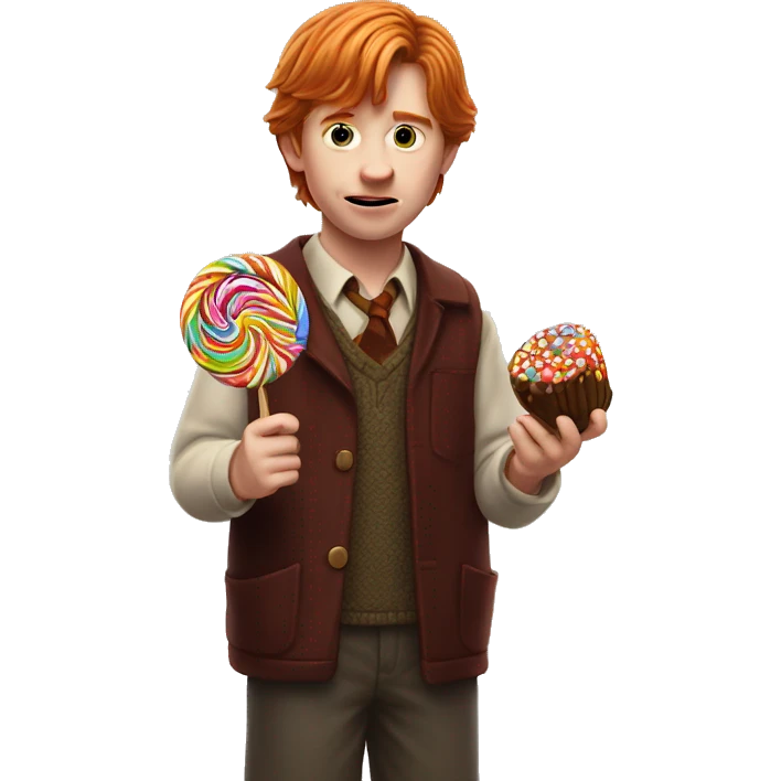Ron Weasley holds a candy in his hands emoji