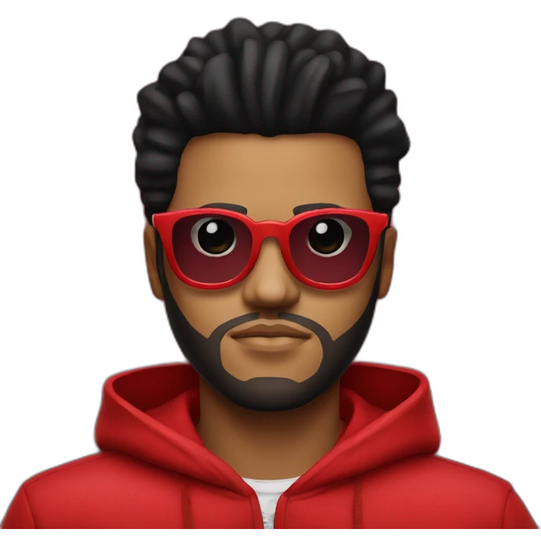 the weeknd red costume with glasses emoji