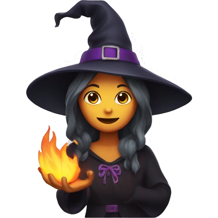 witch with flame on her hand emoji