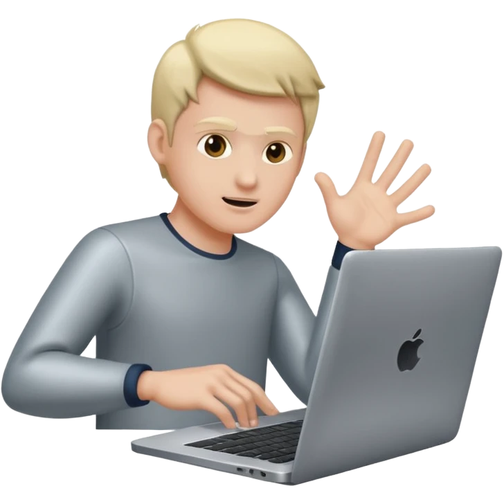 man hurling a laptop emoji