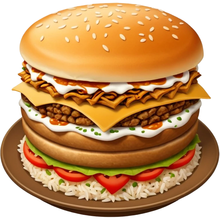 rice topped with döner emoji