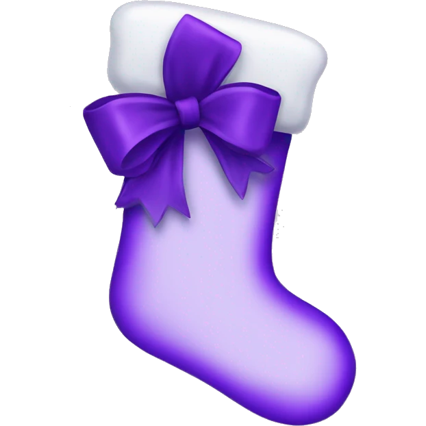 Purple Christmas stocking with purple bow emoji