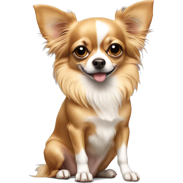 Long hair chihuahua sitting  emoji