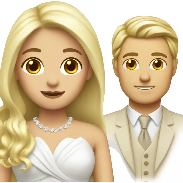 blonde bride long hair and a teacher emoji