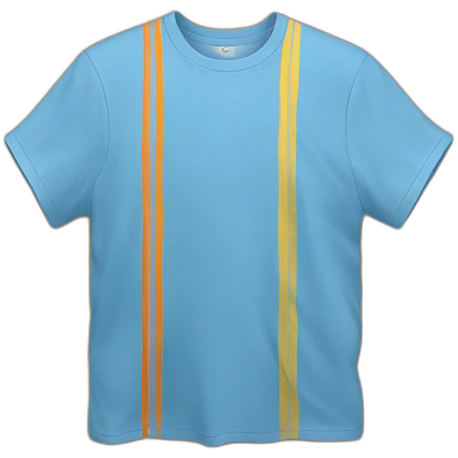 T-shirt with Strip blu and yellow and orange emoji