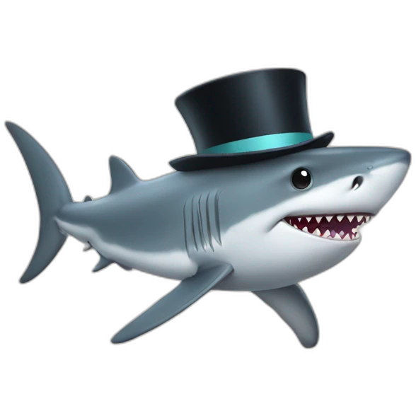shark with top hat emoji